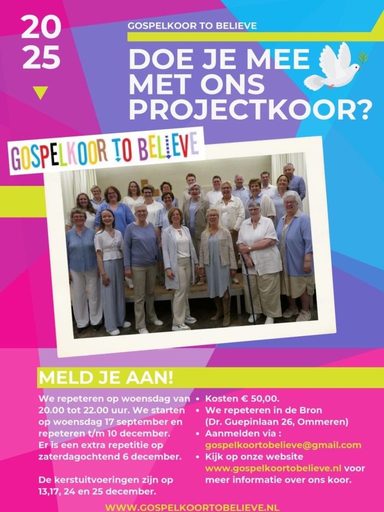 Uitnodiging kerstprojectkoor 2025 Uitnodiging kerstprojectkoor 2025