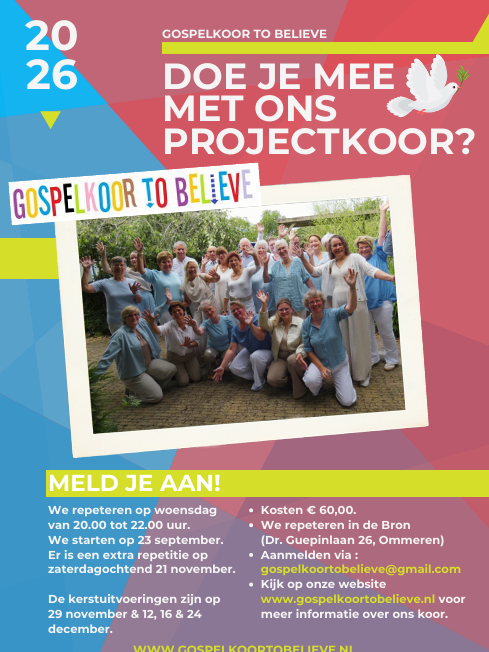 Uitnodiging kerstprojectkoor 2025